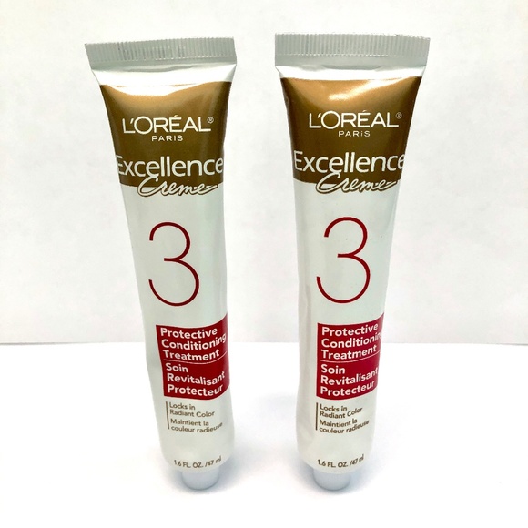 L'OREAL Excellence Creme Protective Conditioning Treatment Lot of 2 - 1.6 fl oz - Picture 1 of 4